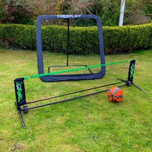 Fotbollsrebounder 110 x 110 cm + fottennisnät 180 cm