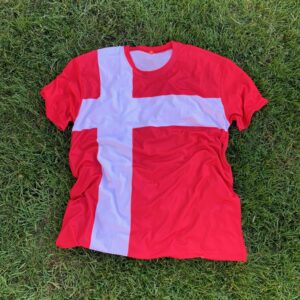 Original Roligan T-shirt Danmark – Röd & vit – Storlek L