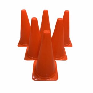 6 st sport- och markeringskoner i rött – 30 cm