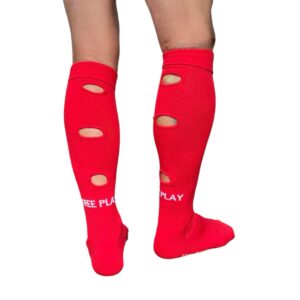 Freeplay HoleZone Anti Grip fotbollsstrumpor Storlek 39–45 – Röd